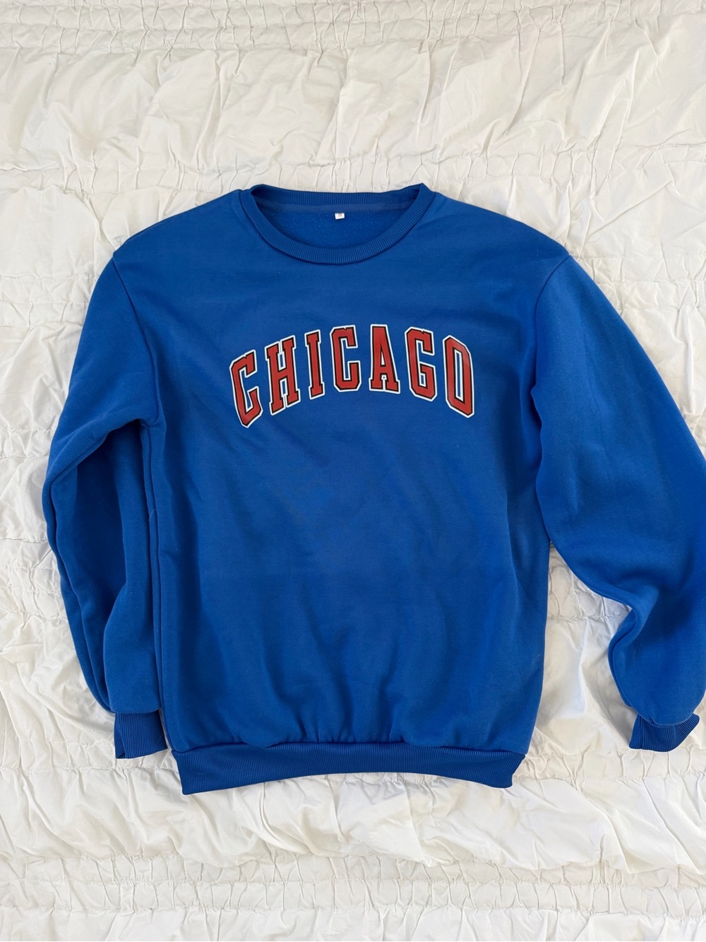Vintage Chicago Crewneck Sweatshirt - Royal Blue with Red Lettering